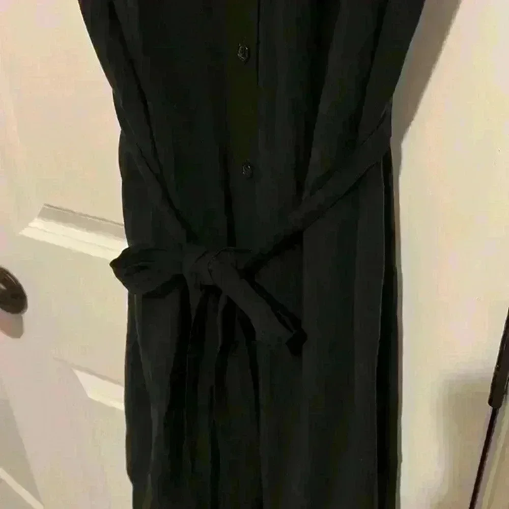 Ava & Viv size X black dress button down w tie like new condition - Picture 3 of 8